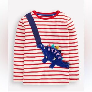 Mini Boden Novelty Bag T-shirt-Poppy Red Dino